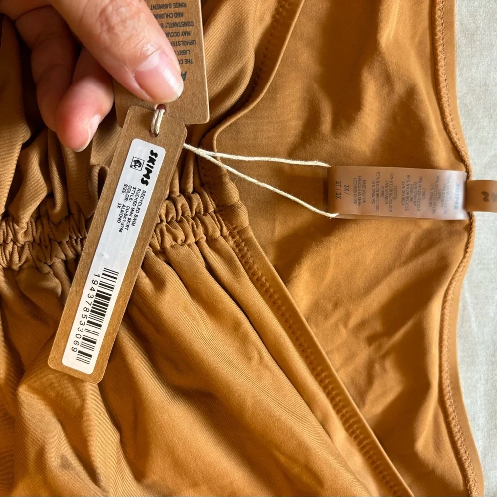 Skims‎ recycled swim ruched mini skirt NWT